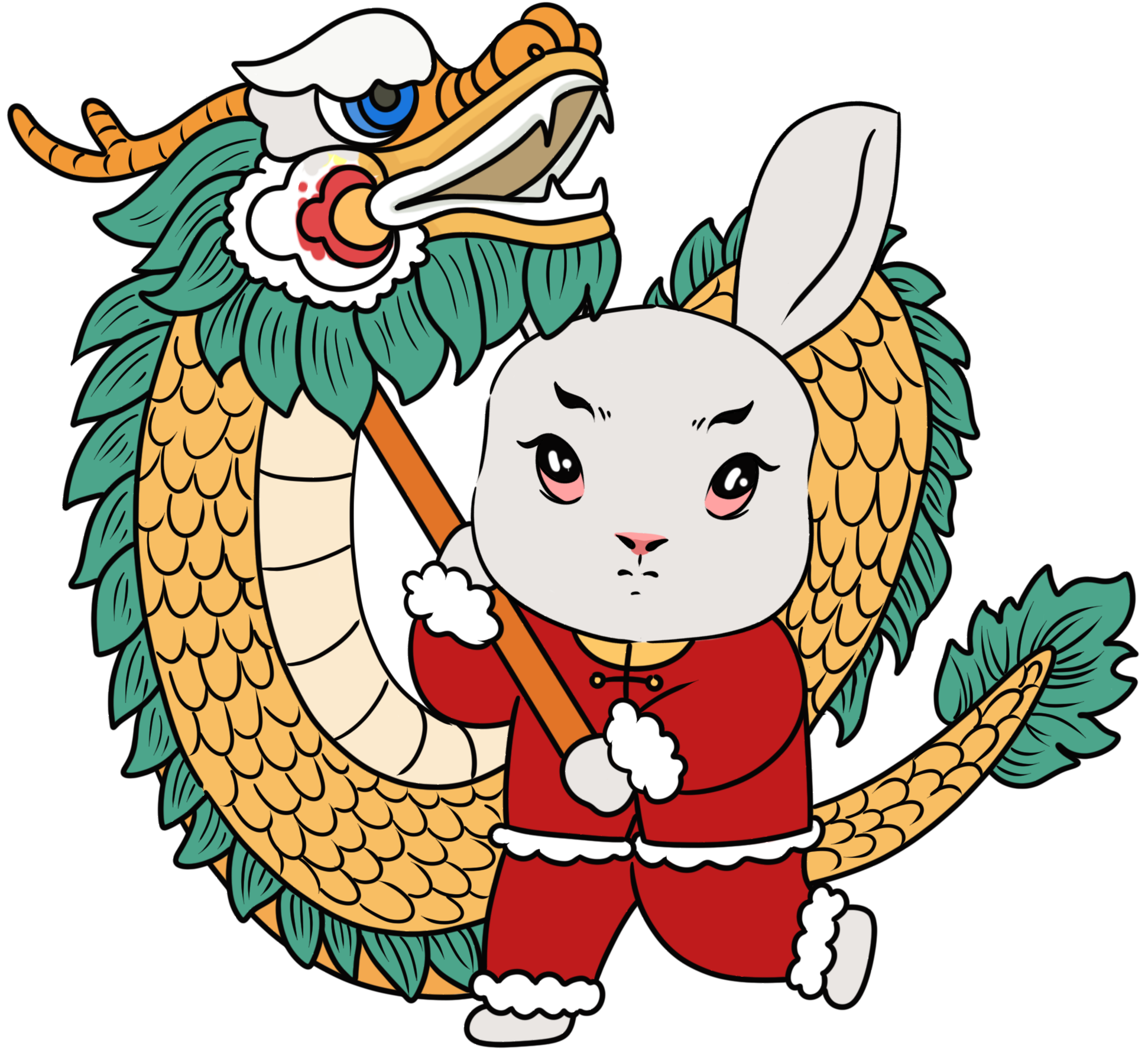 舞龙插画图怎么画？