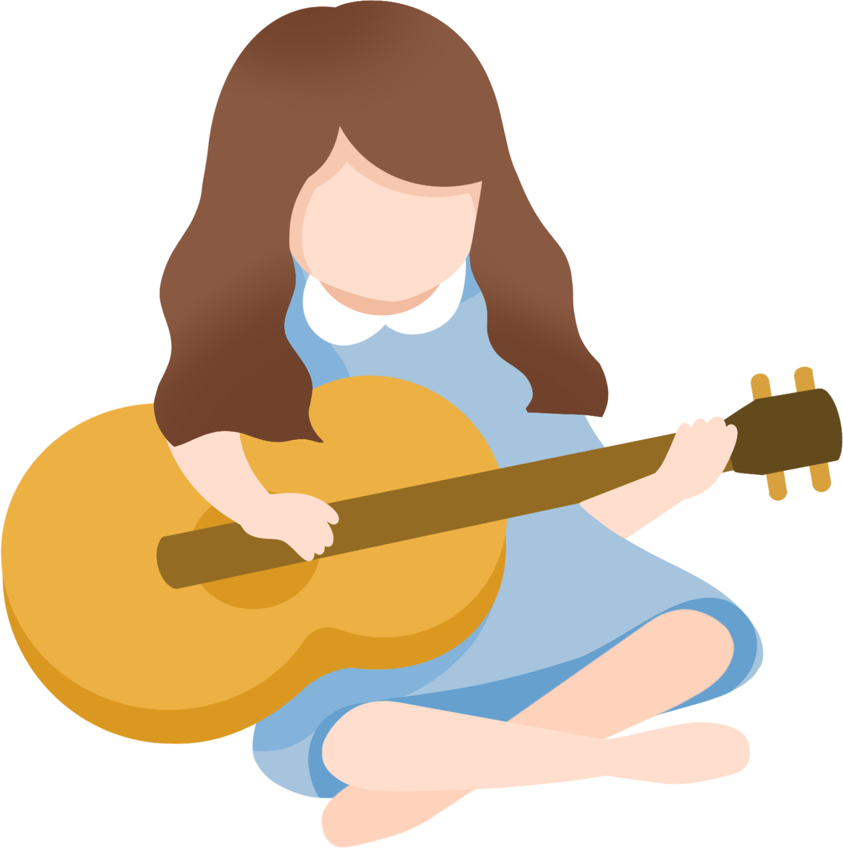 弹吉他女孩素材视频如何画？