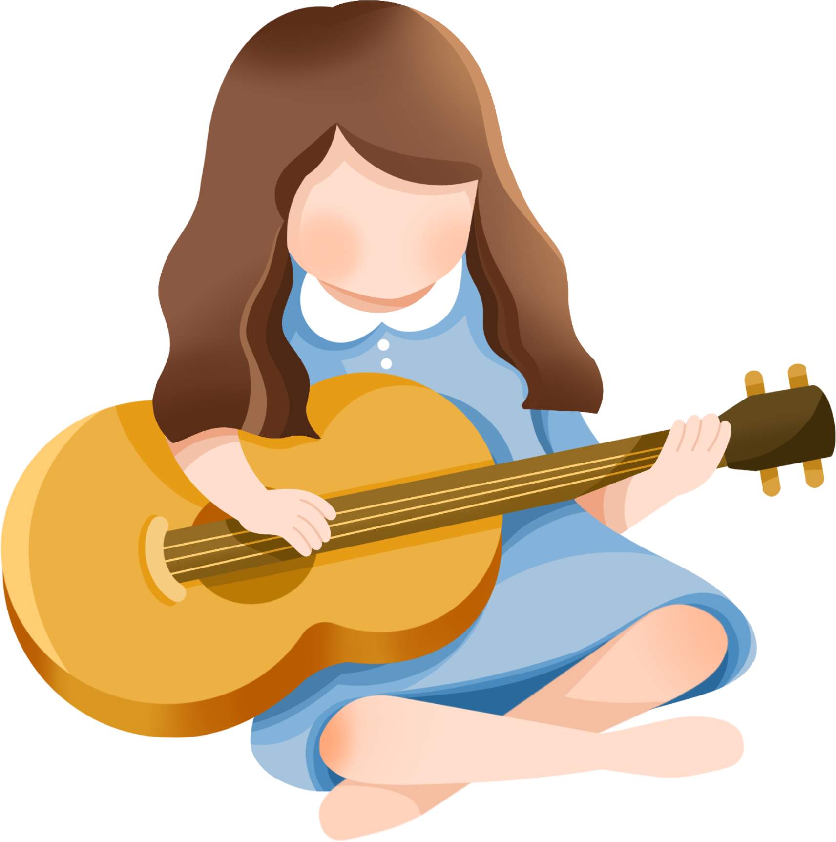 弹吉他女孩素材视频如何画？