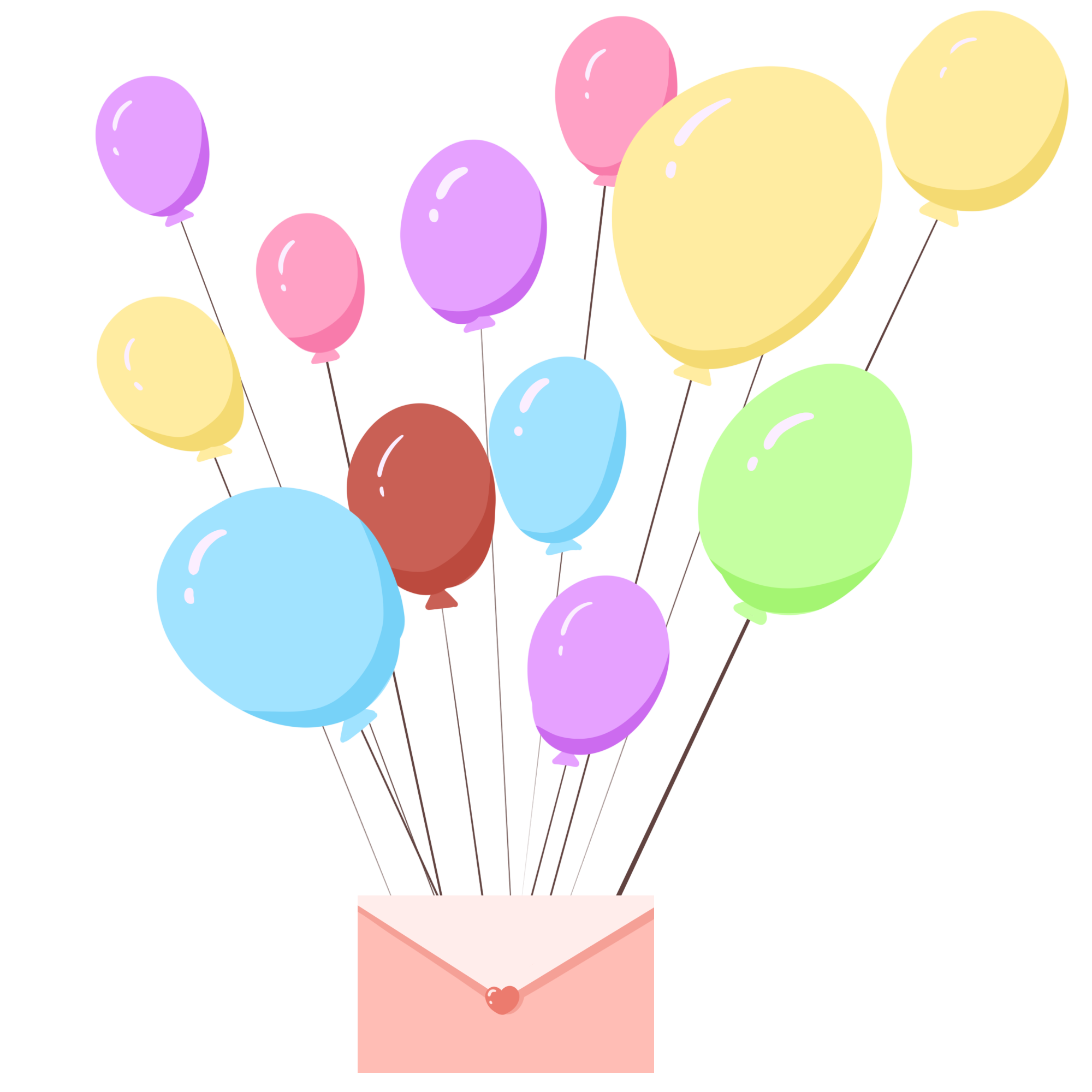 气球信封插画图片如何绘制?