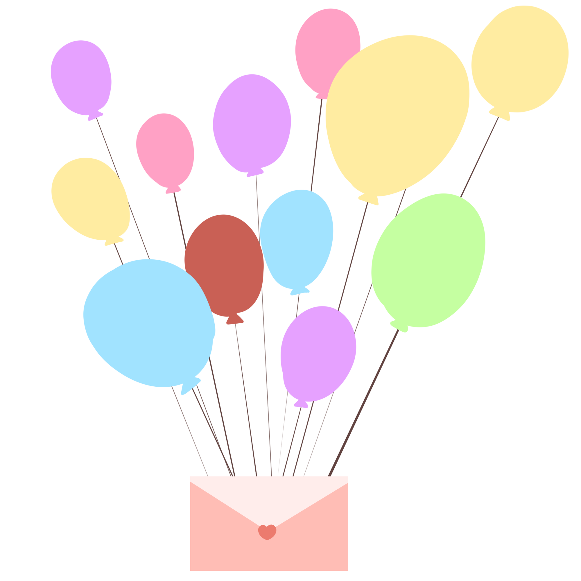 气球信封插画图片如何绘制?