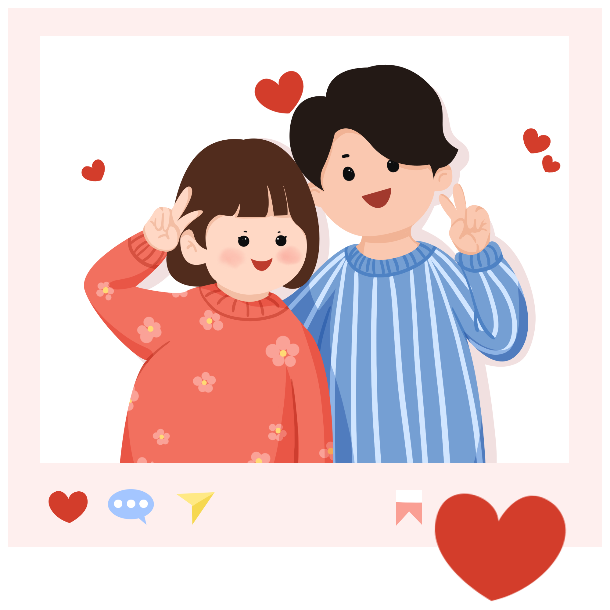 情侣合照图片素材无水印制作步骤！