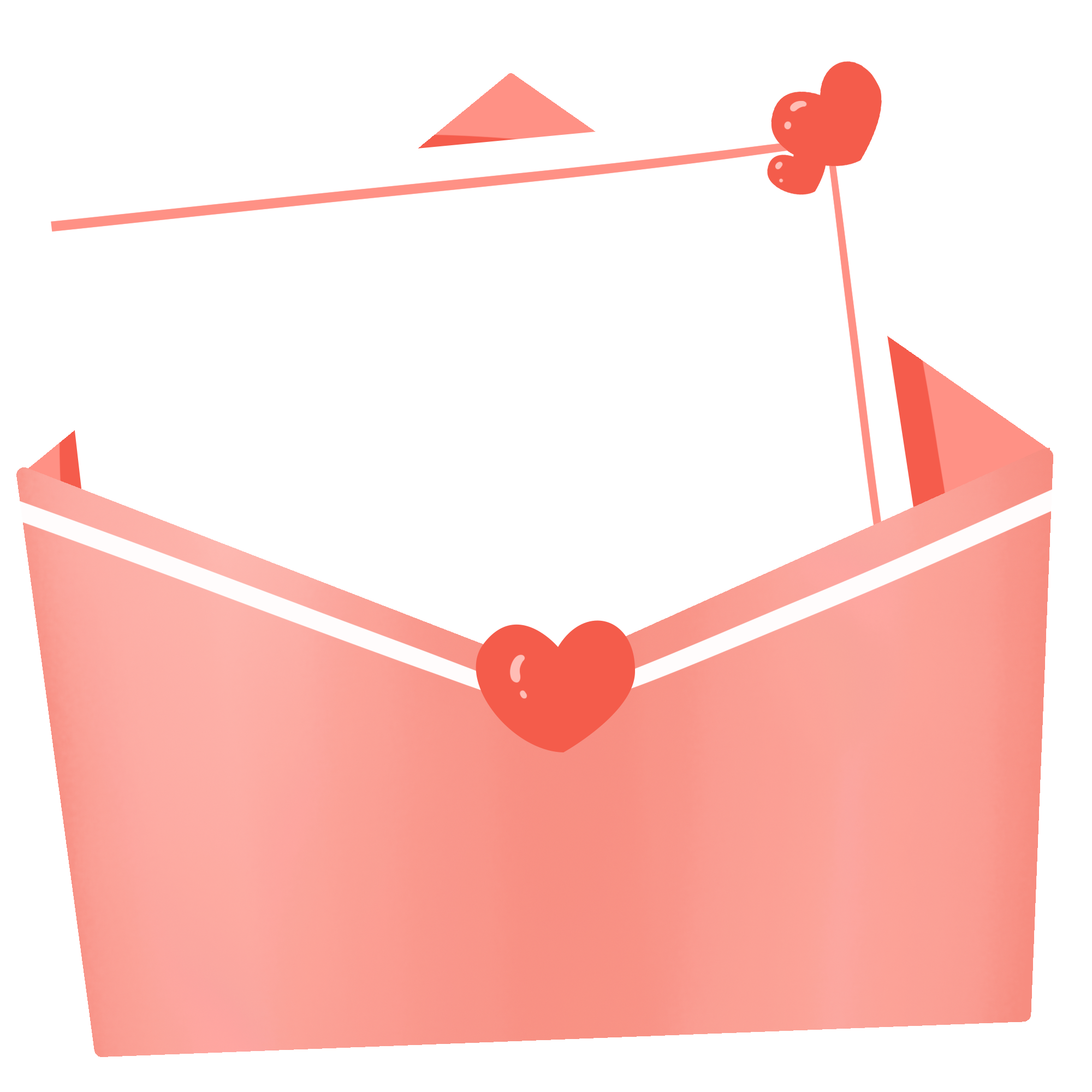 粉色信封图片插画素材制作方法！