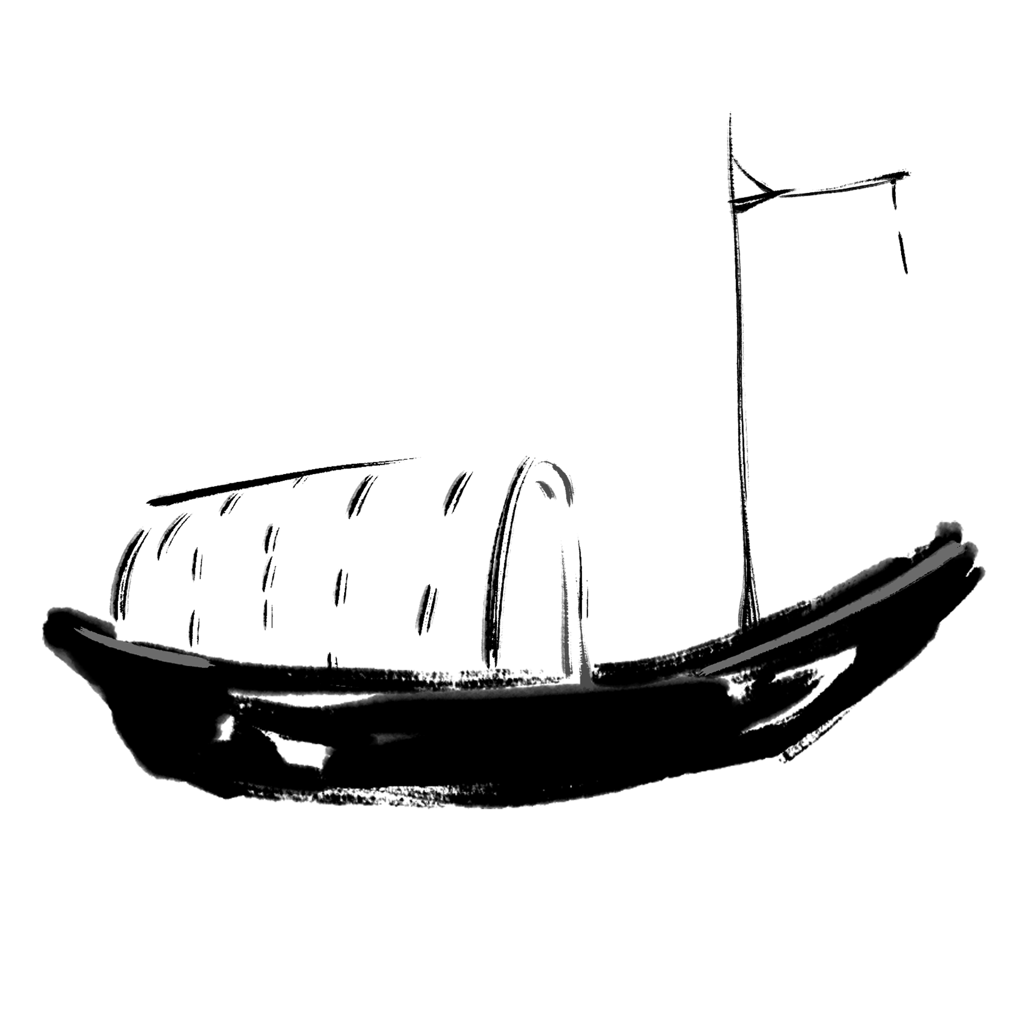 古风小船图片绘画作品怎么画？