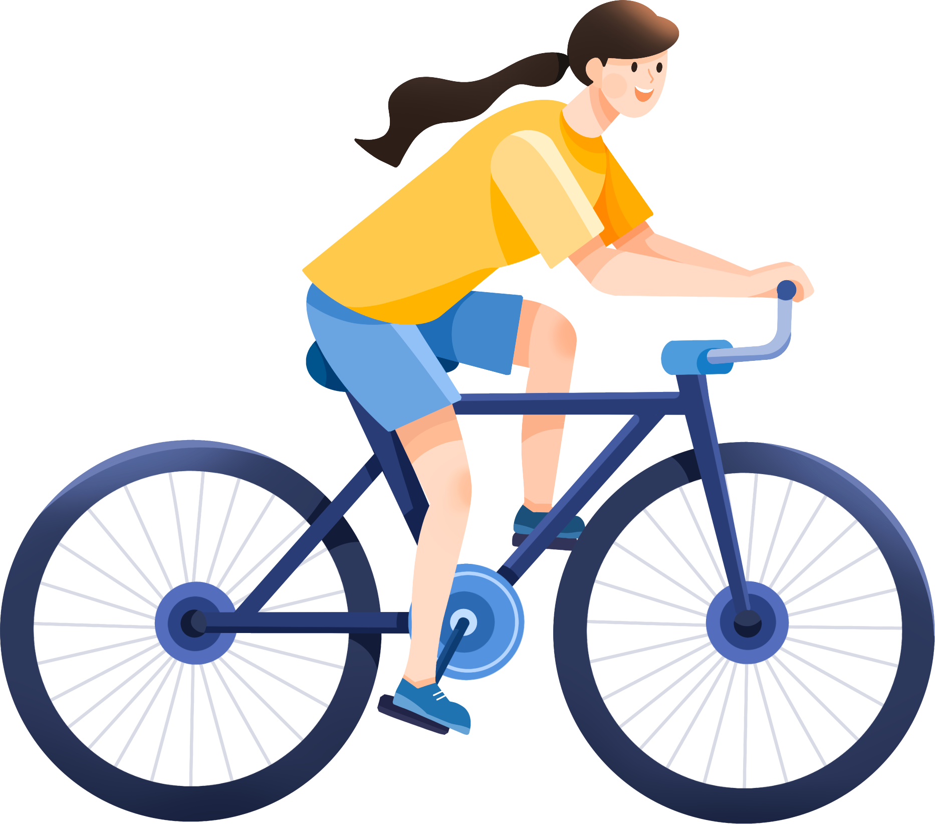 骑行单车插画图片制作步骤！