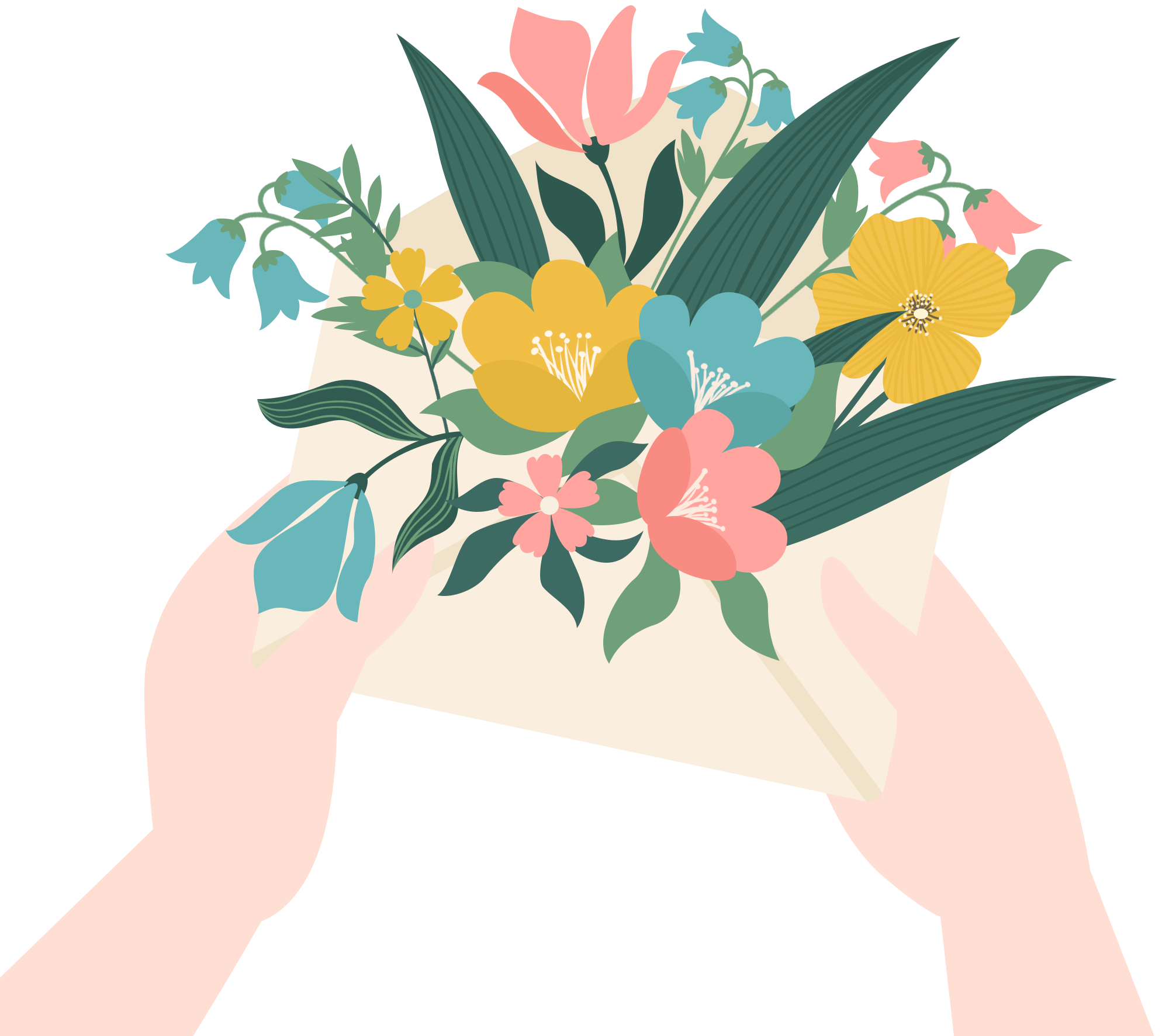 手捧花绘画图片制作方法！