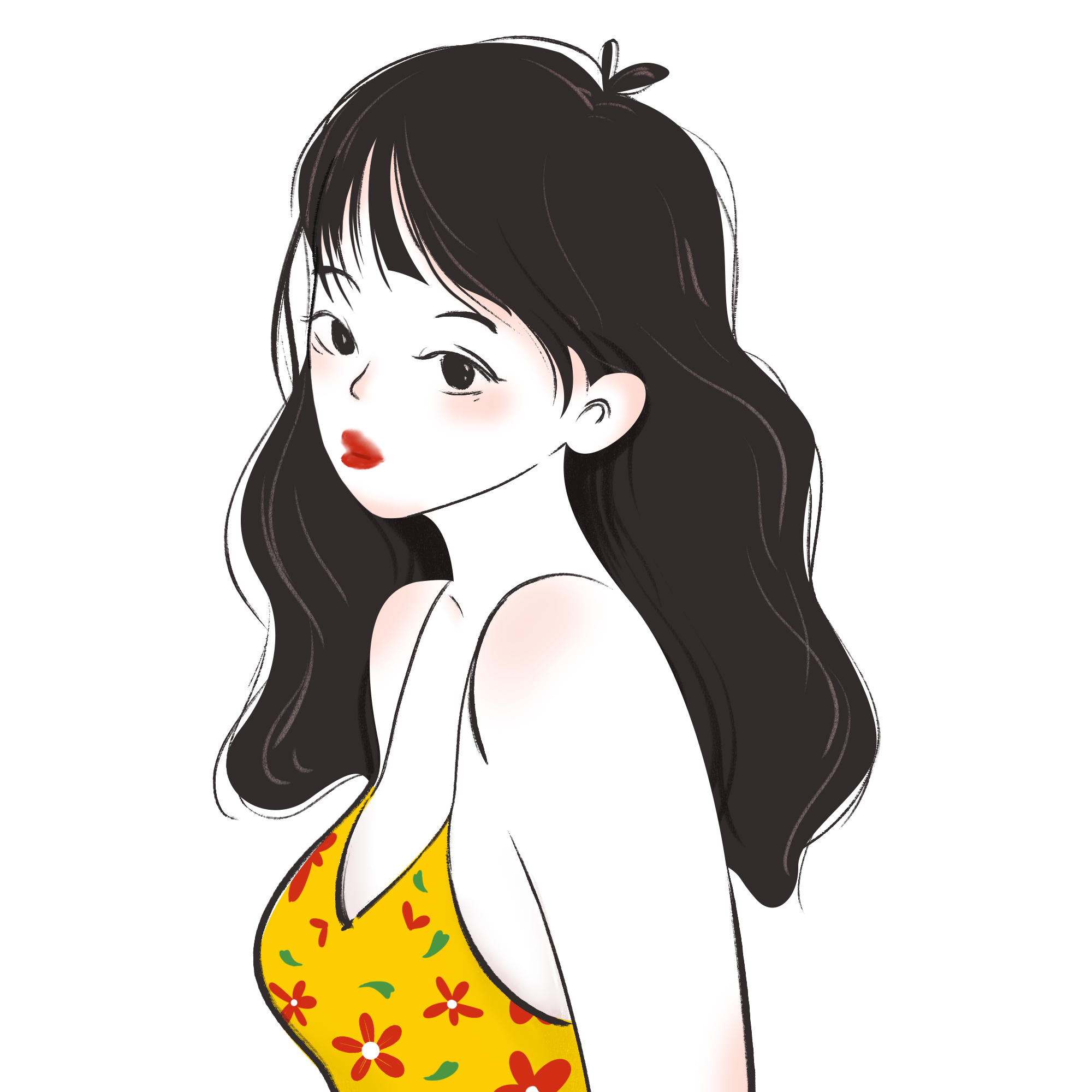 女生头像图片绘画简单制作方法！