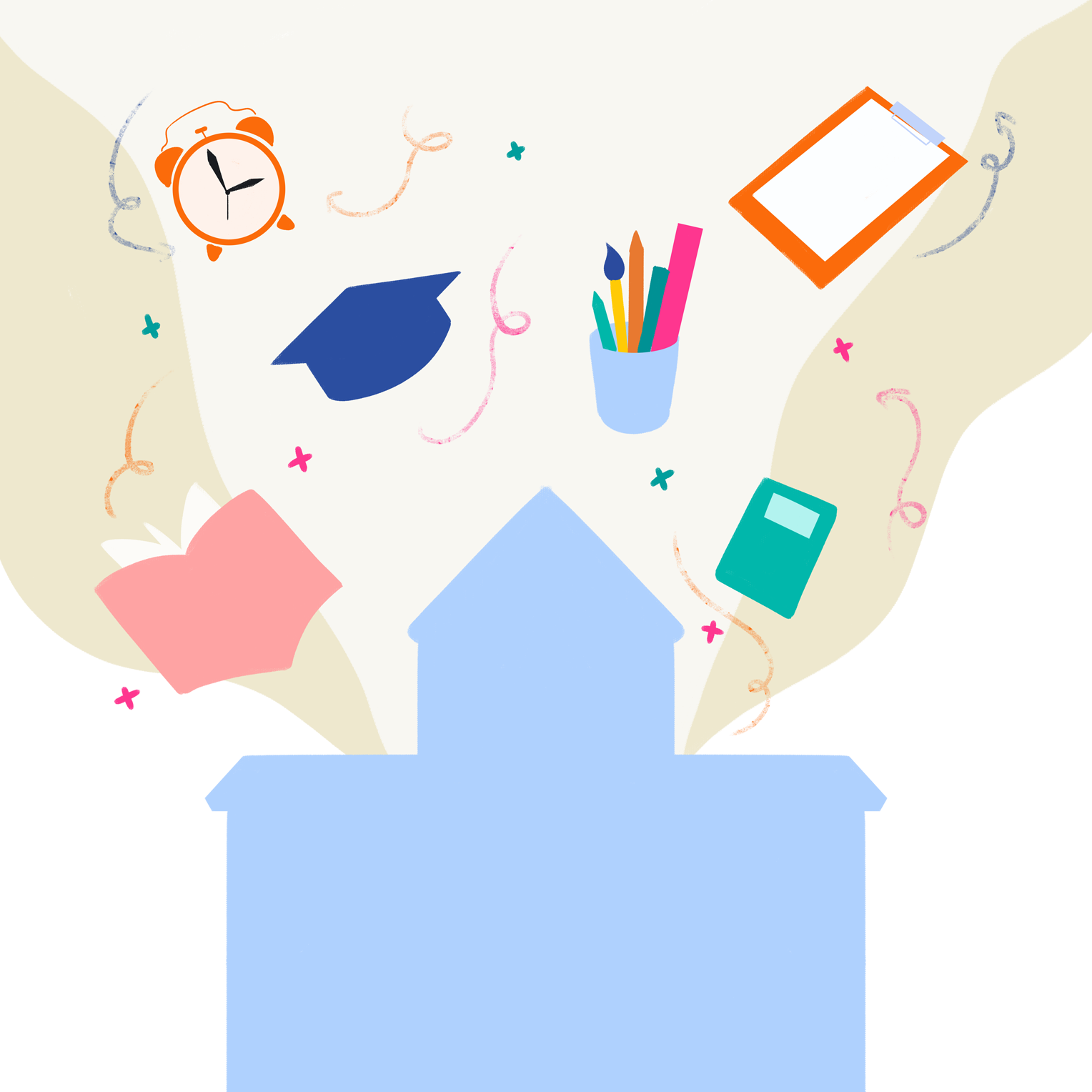 教育元素插画图片制作步骤